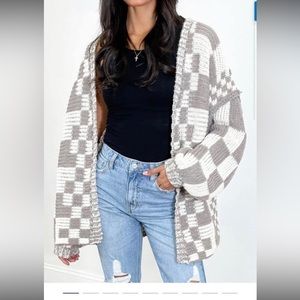 Shop Talulah Checkered Cardigan Sz.M NWOT